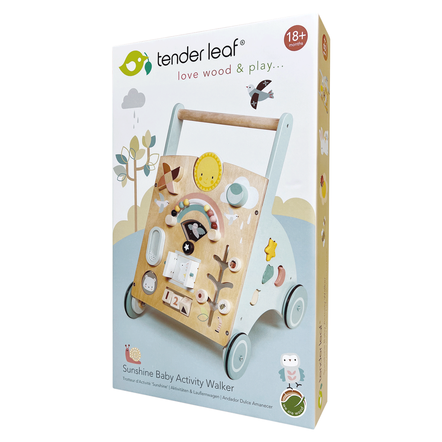 Sunshine Baby Activity Walker | Wooden Toddler Walker | Mucky Wolf
