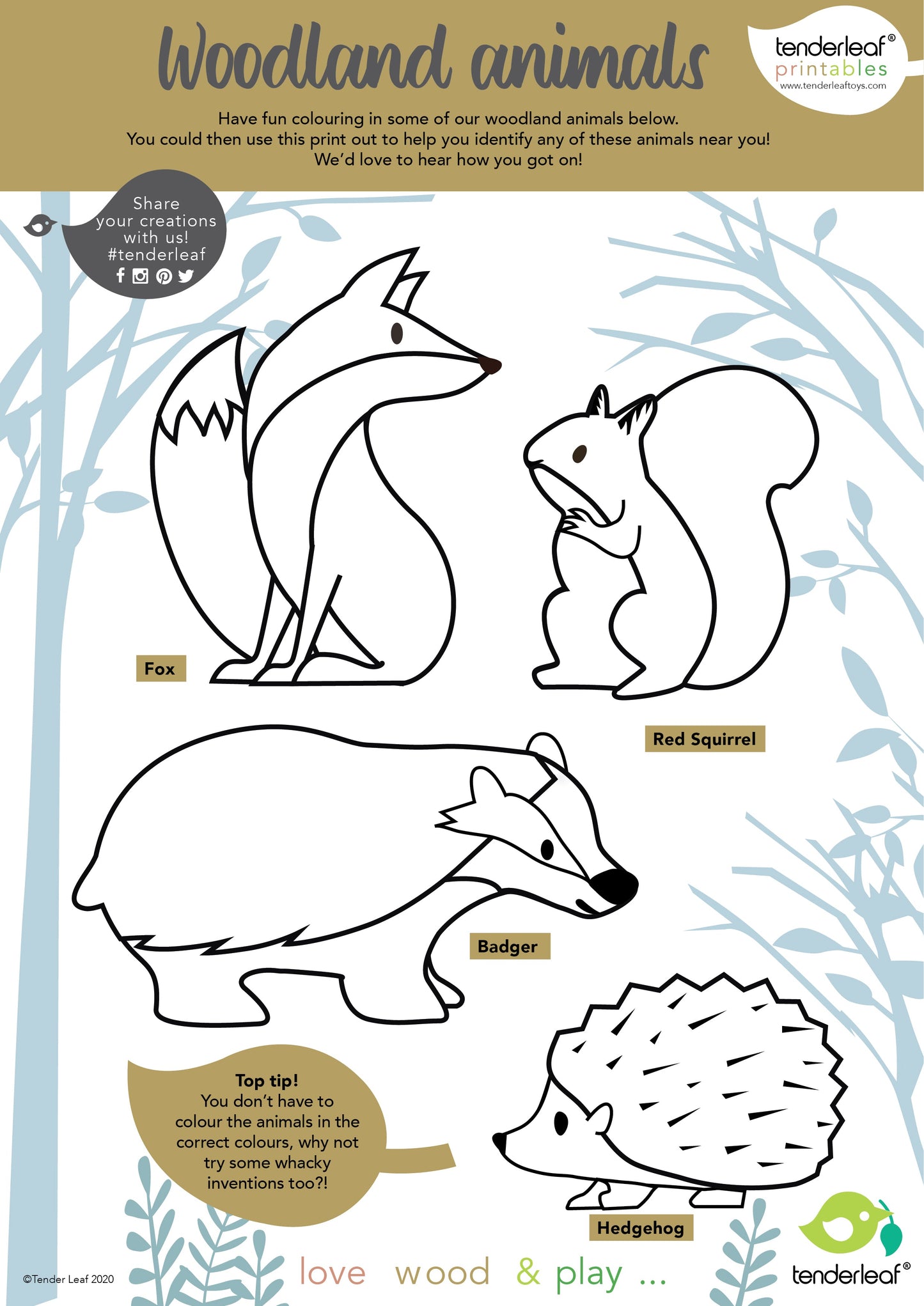 Wooden Woodland Animals Shelf Set of 8 | Mucky Wolf