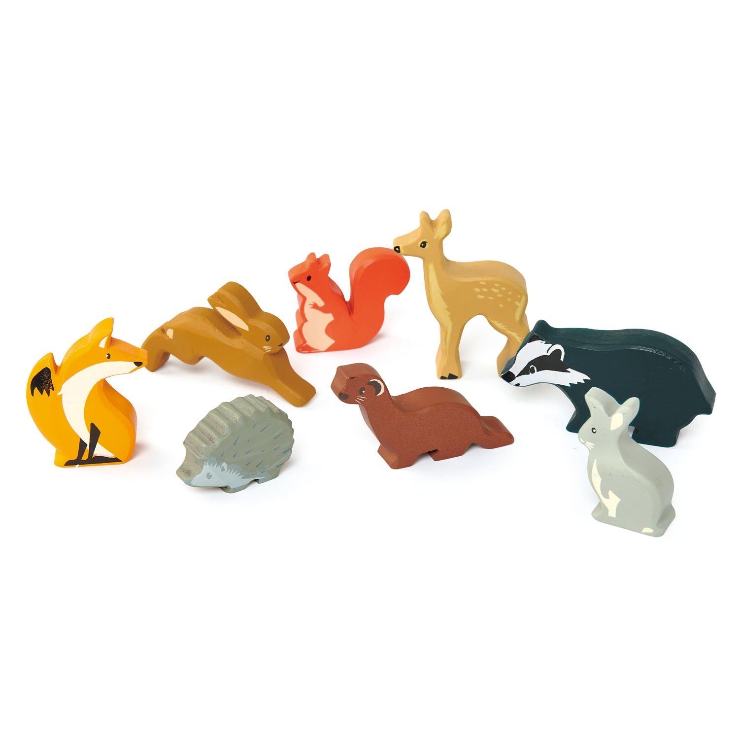 Wooden Woodland Animals Shelf Set of 8 | Mucky Wolf