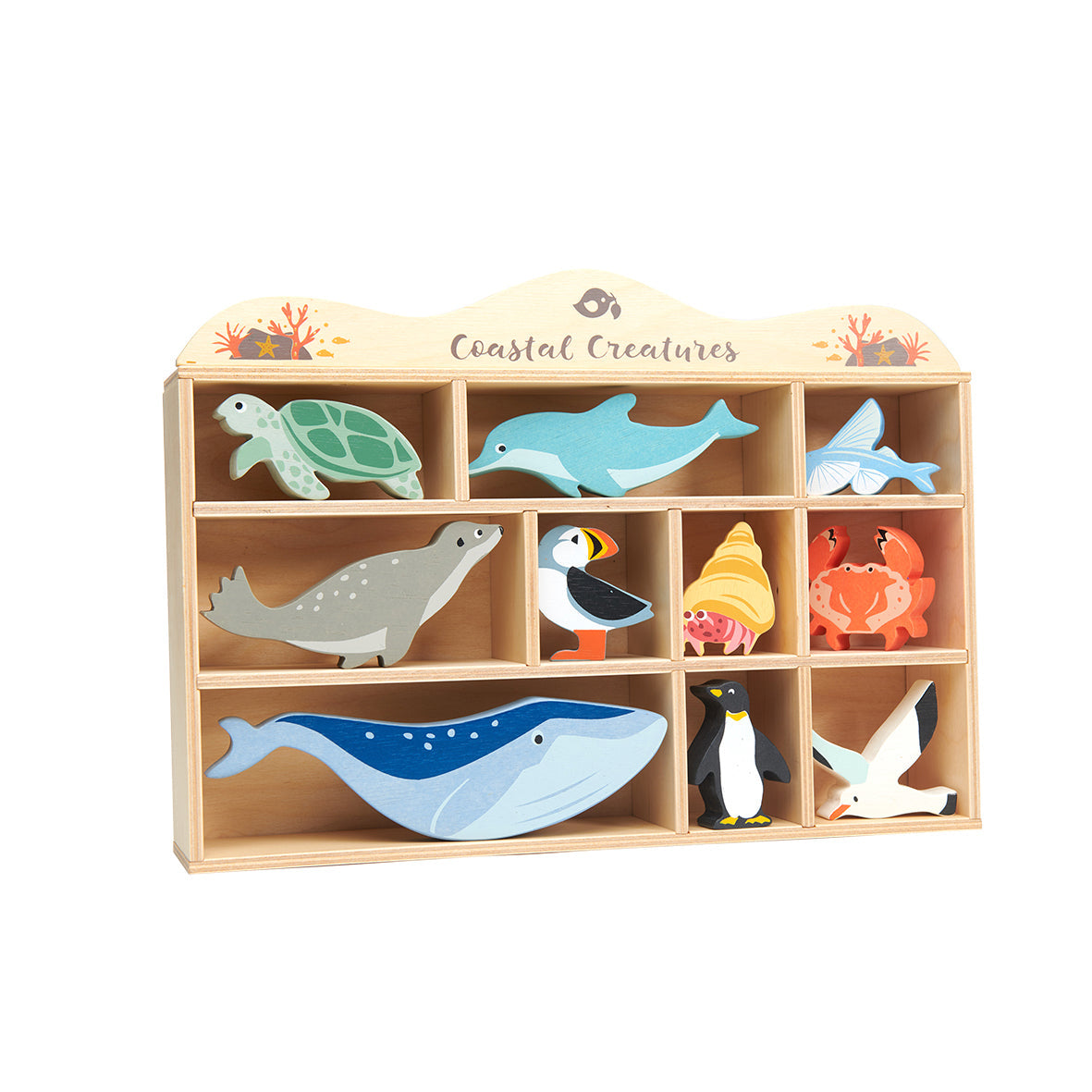 Tender Leaf Toys 10 Coastal Creatures Shelf Set