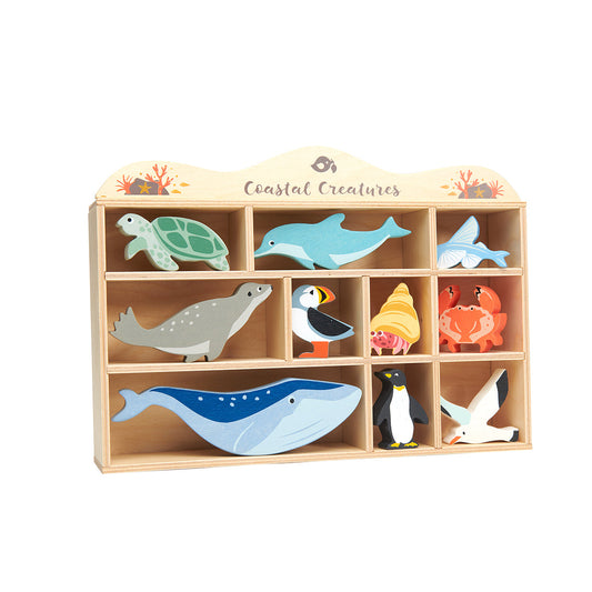 Tender Leaf Toys 10 Coastal Creatures Shelf Set
