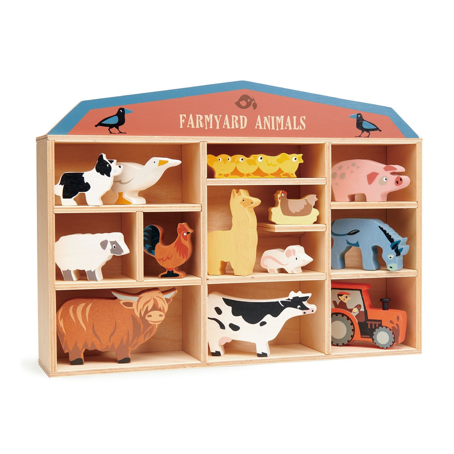 13 Farmyard Animals Shelf Set - Wooden Farm Toys | Tender Leaf Toys