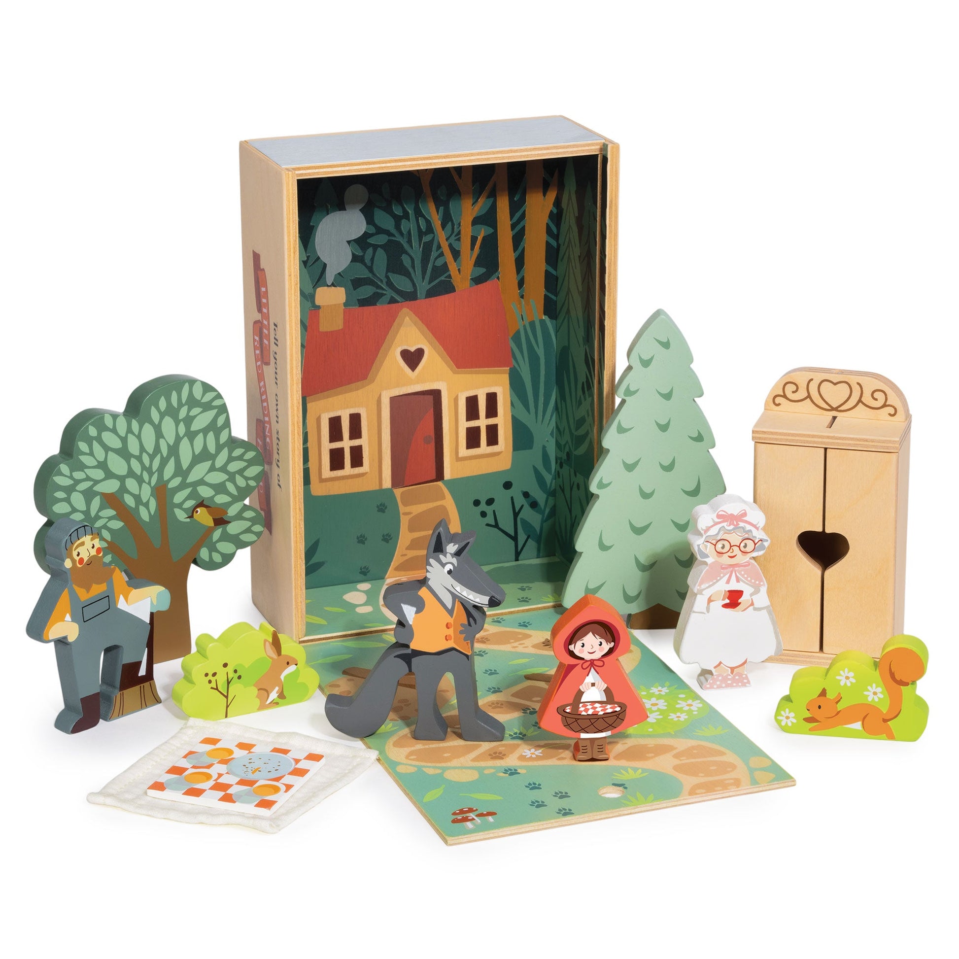 Wooden Little Red Riding Hood Storytelling Play Set | Mucky Wolf