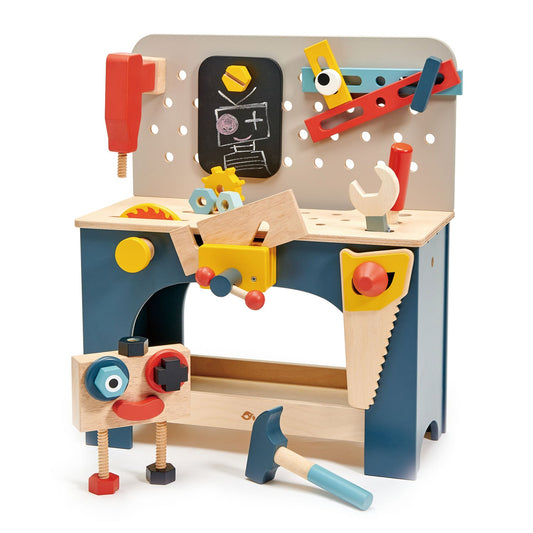 Wooden Table Top Tool Bench | Tender Leaf Toys Workshop Set Ages 3+