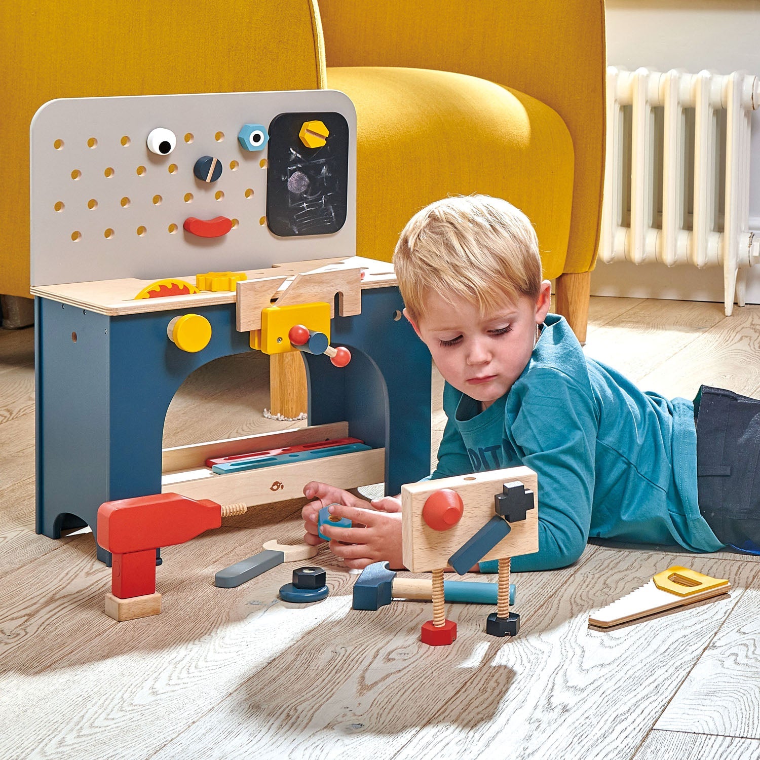 Wooden Table Top Tool Bench | Tender Leaf Toys Workshop Set Ages 3+