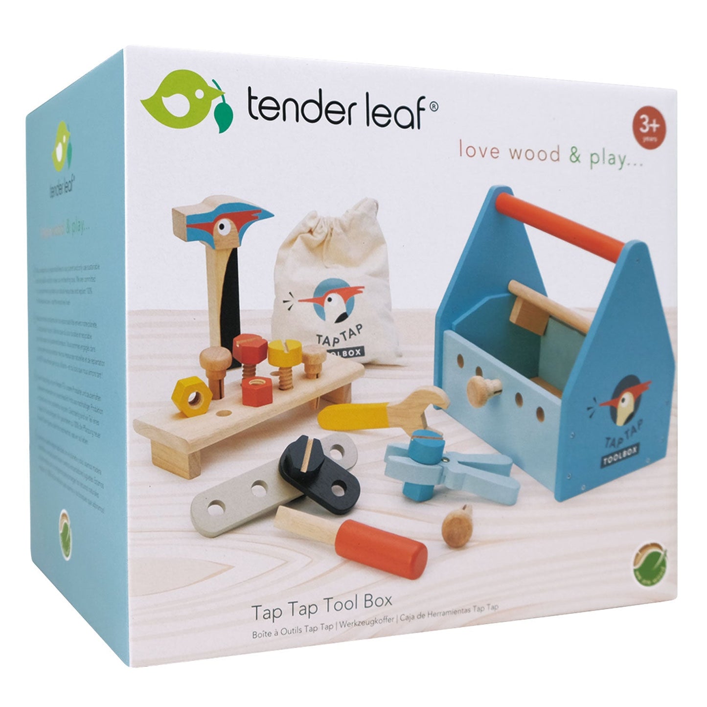 Tender Leaf Toys Tip Tap Toolbox – Wooden Tool Set for Kids | Mucky Wolf