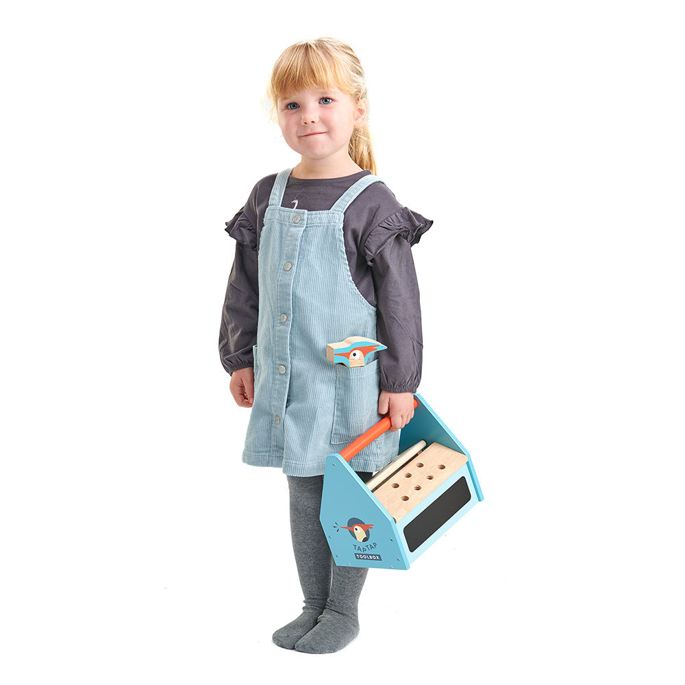 Tender Leaf Toys Tip Tap Toolbox – Wooden Tool Set for Kids | Mucky Wolf