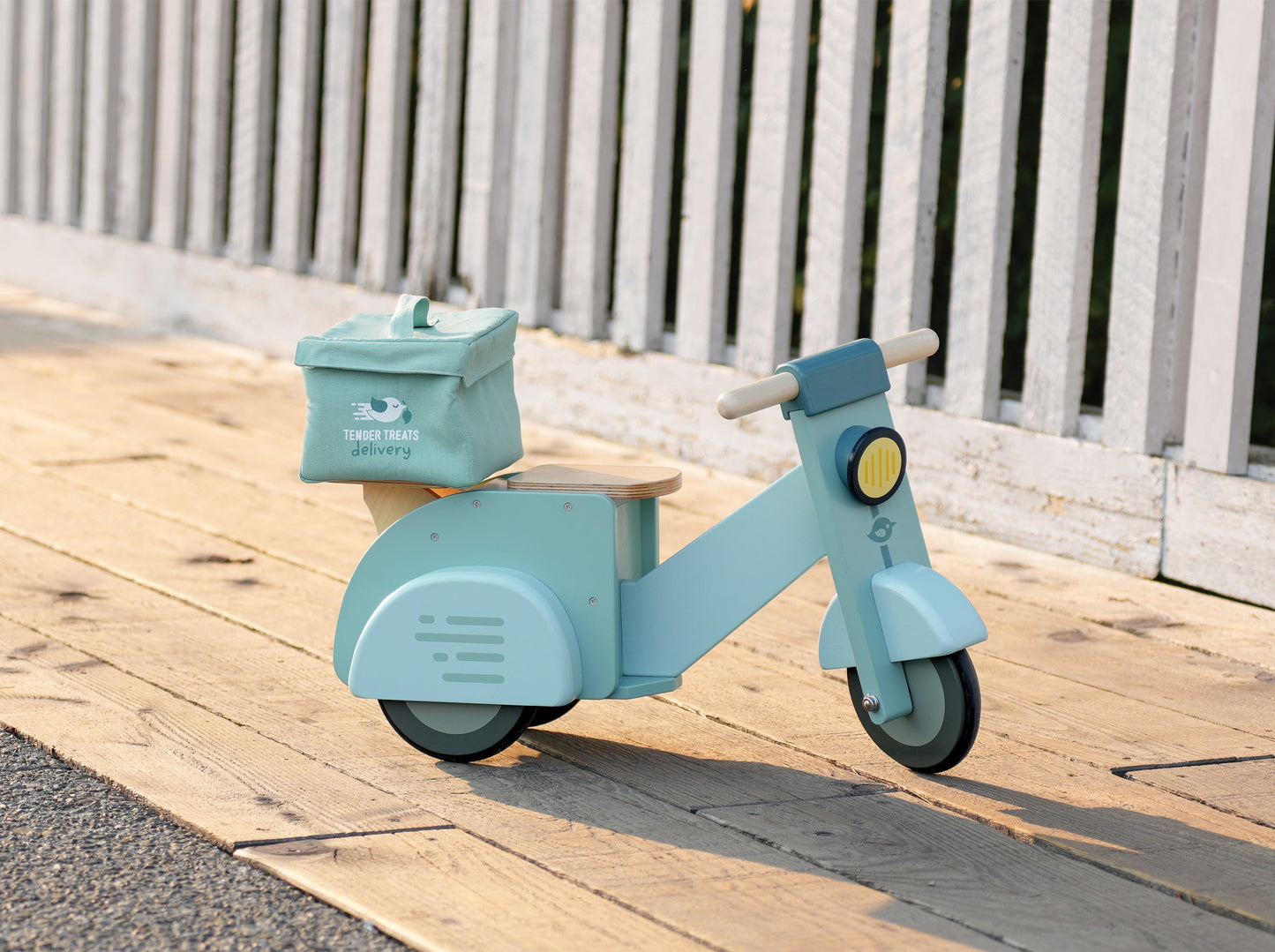Tender Leaf Toys Wooden Delivery Scooter | Blue Ride-On Toy for Toddlers