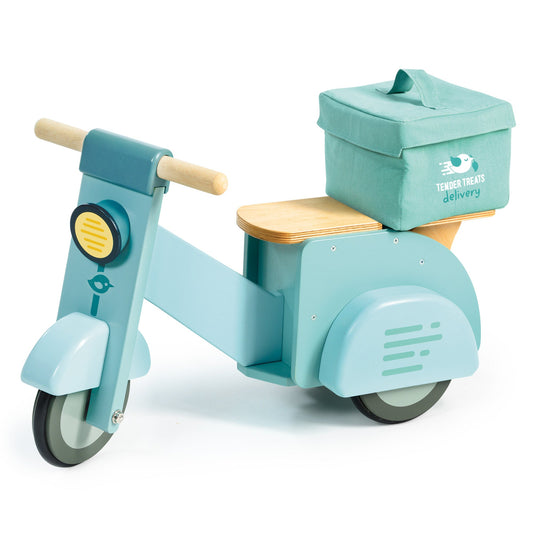 Tender Leaf Toys Wooden Delivery Scooter | Blue Ride-On Toy for Toddlers
