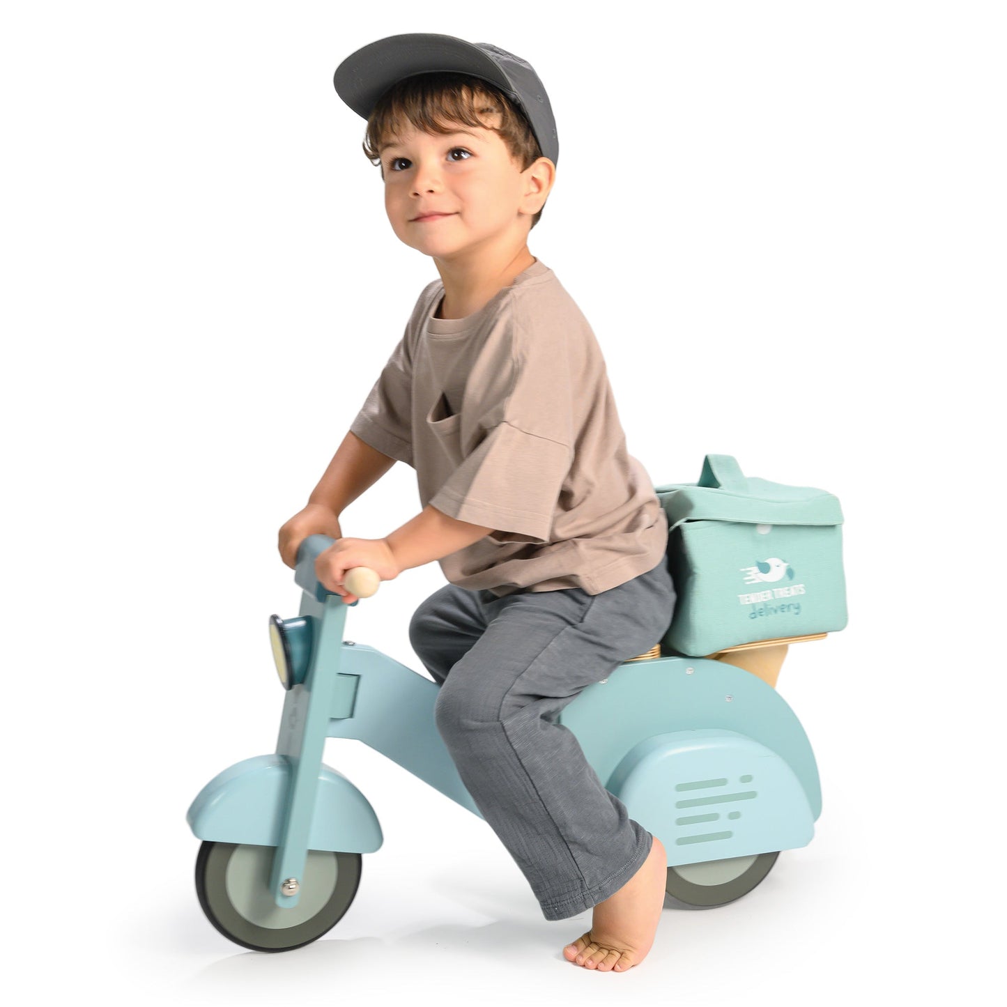 Tender Leaf Toys Wooden Delivery Scooter | Blue Ride-On Toy for Toddlers
