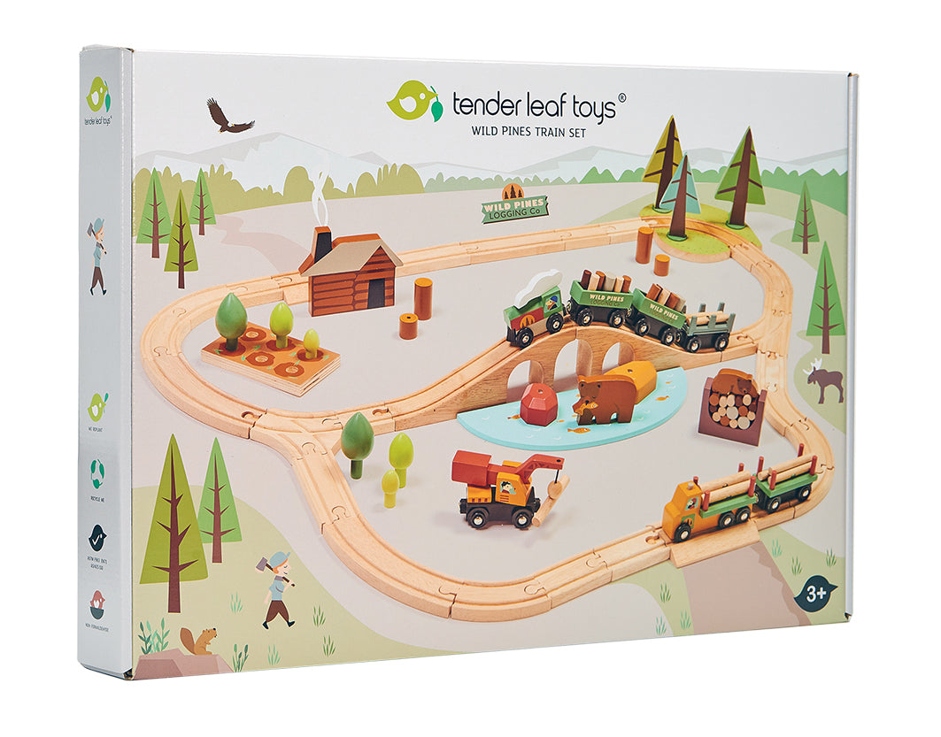 Wild Pines Train Set | Wooden Toy Train Set by Tender Leaf Toys