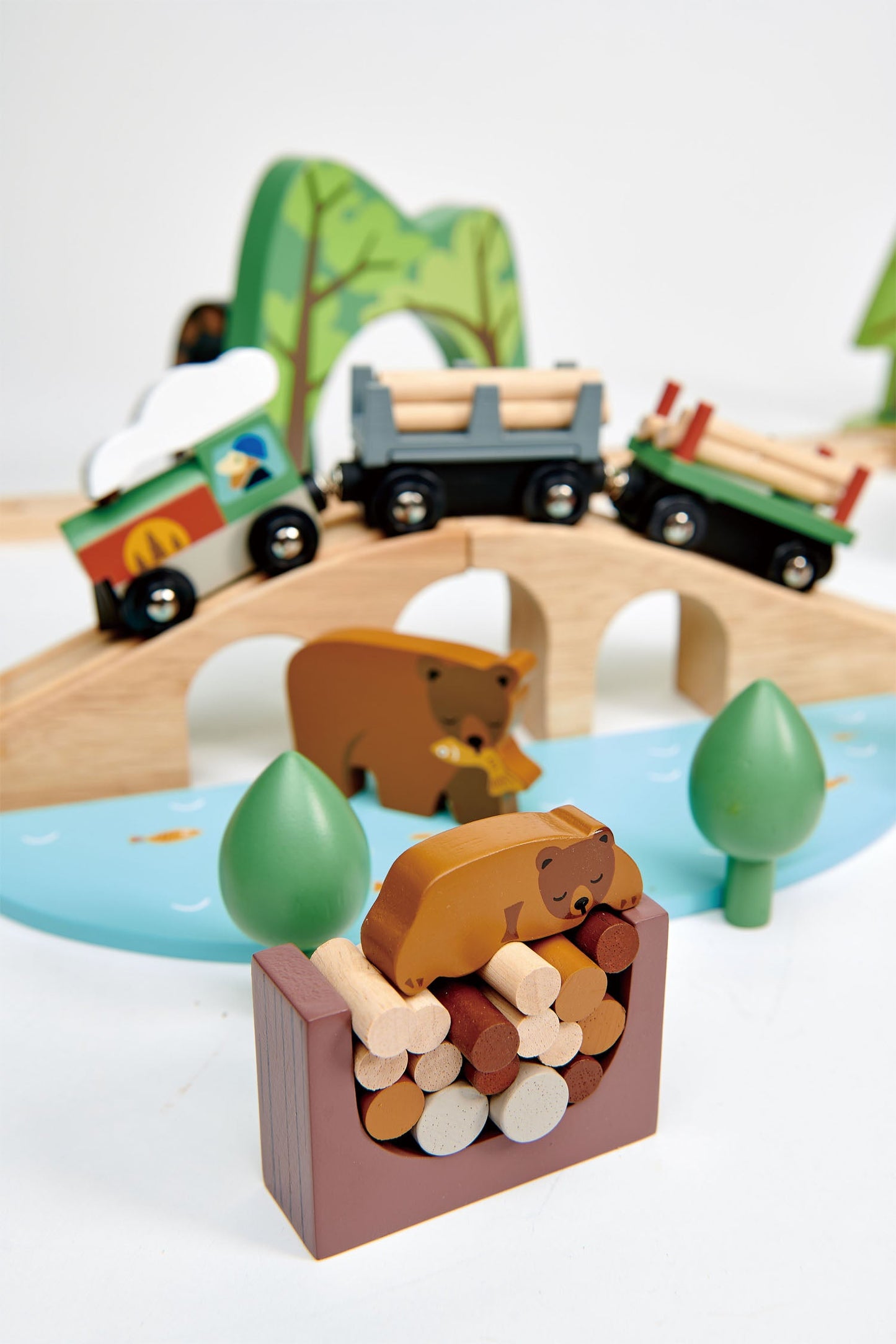 Wild Pines Train Set | Wooden Toy Train Set by Tender Leaf Toys