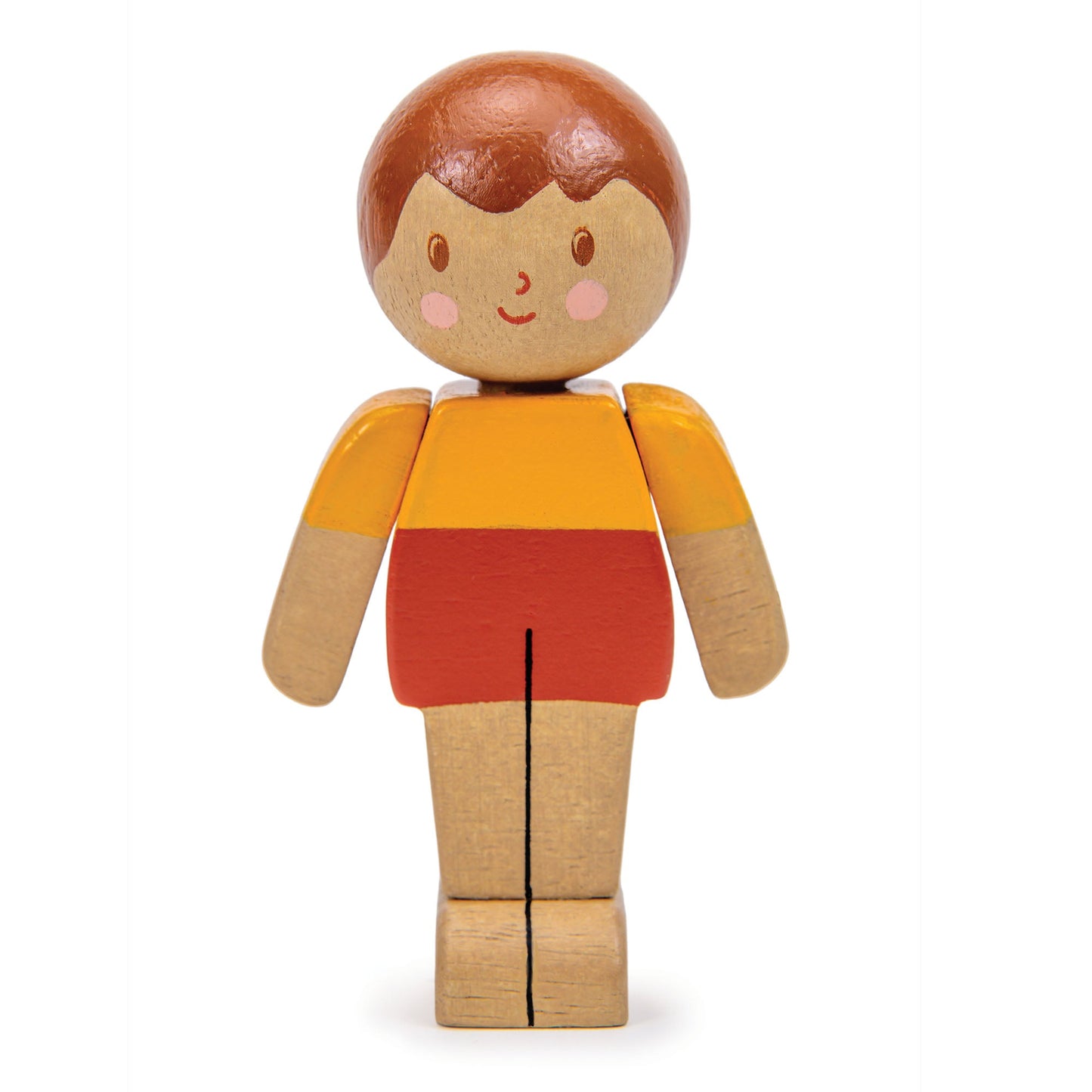 Mix & Match Wooden Dolls House Doll - Boy in Orange