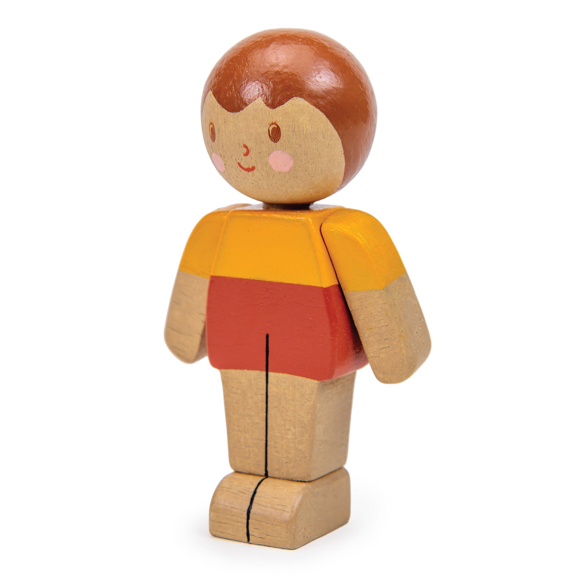 Mix & Match Wooden Dolls House Doll - Boy in Orange