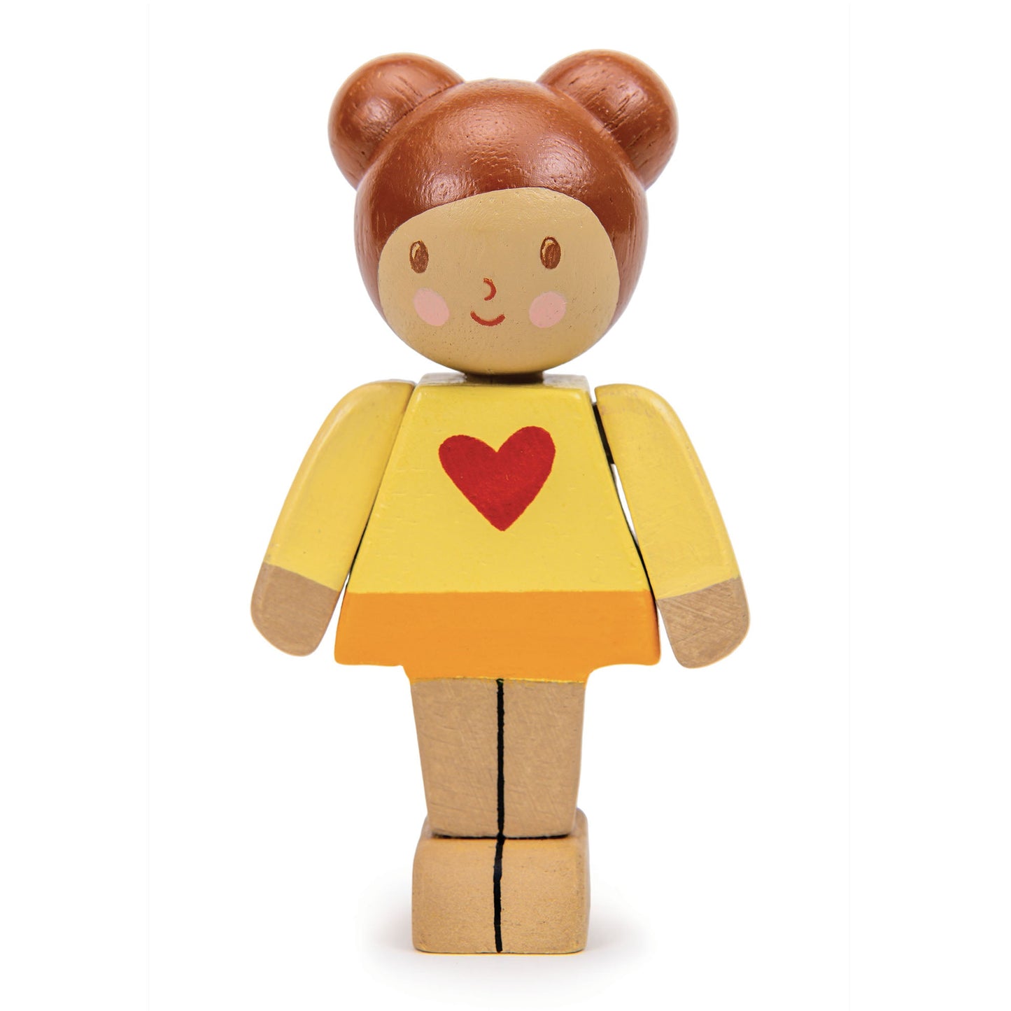 Mix & Match Wooden Dolls House Doll - Girl in Orange