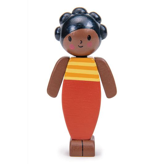 Mix & Match Wooden Dolls House Doll - Mother / Mum in Yellow