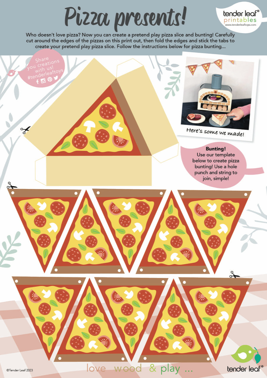 Tender Leaf Toys Wooden Pizza Oven | Role Play Pizza Toy for Kids Age 3+