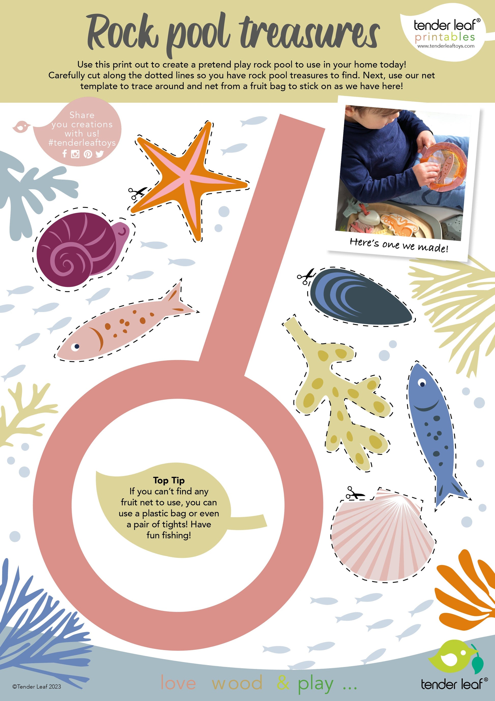 My Little Rock Pool - Wooden Montessori Toy by Tender Leaf Toys | Mucky Wolf