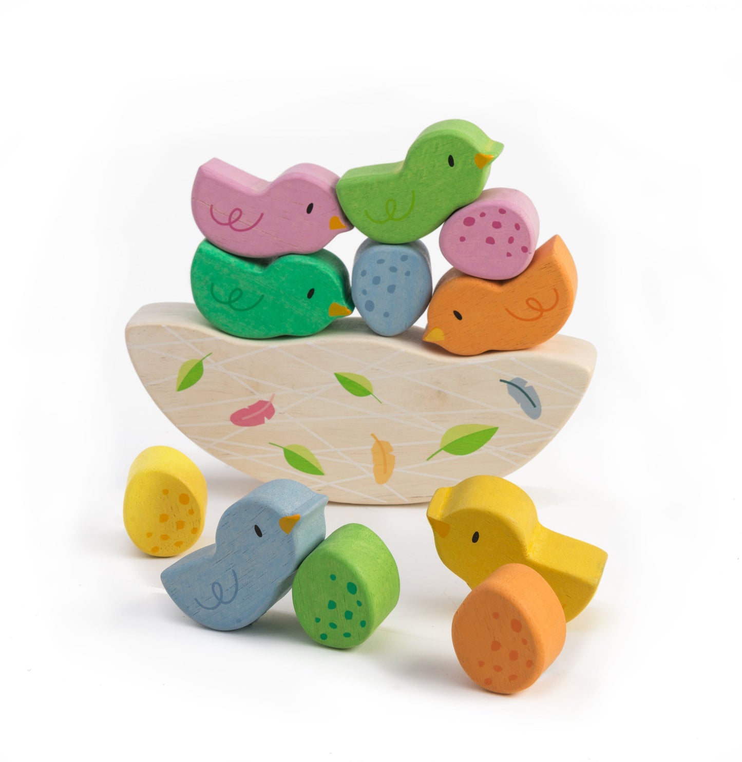 Wooden Rocking Birds Stacking Toy - Ages 18 Months +