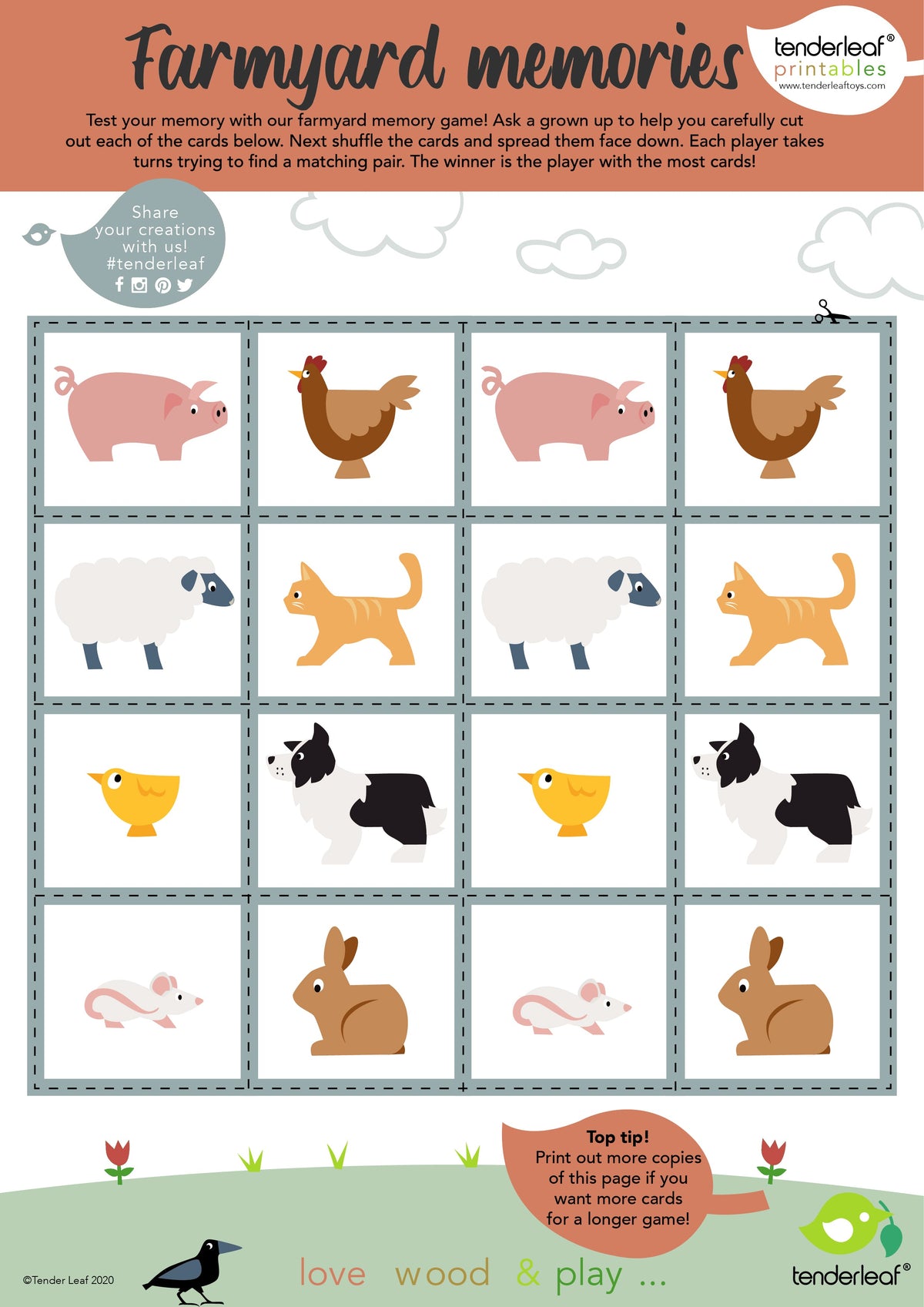 Wooden Farmyard Stacking Toy – 13 Pieces | Tender Leaf Toys