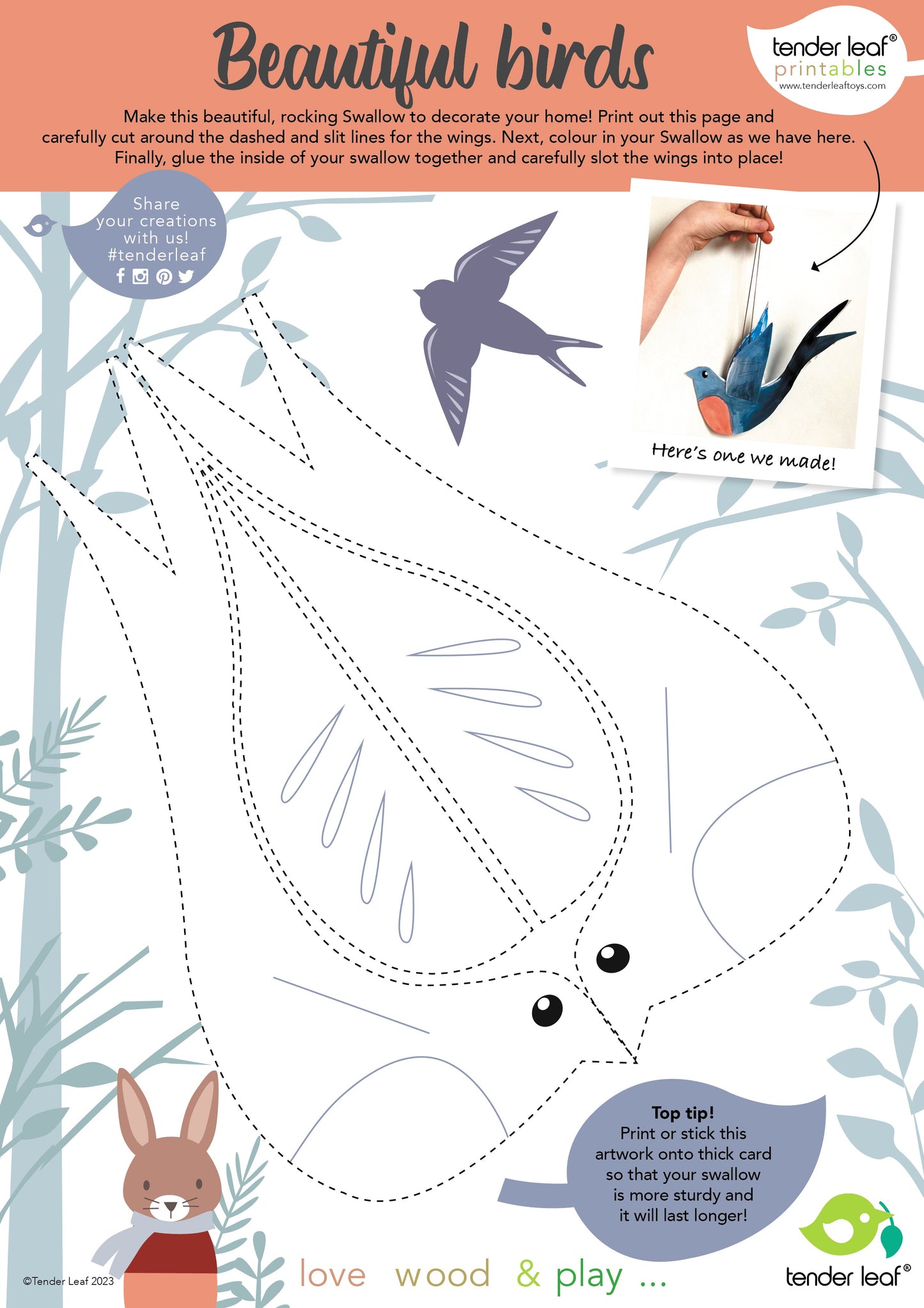 Tender Leaf Toys Swifty Bird – Merrywood Tales Wooden Playset | Mucky Wolf
