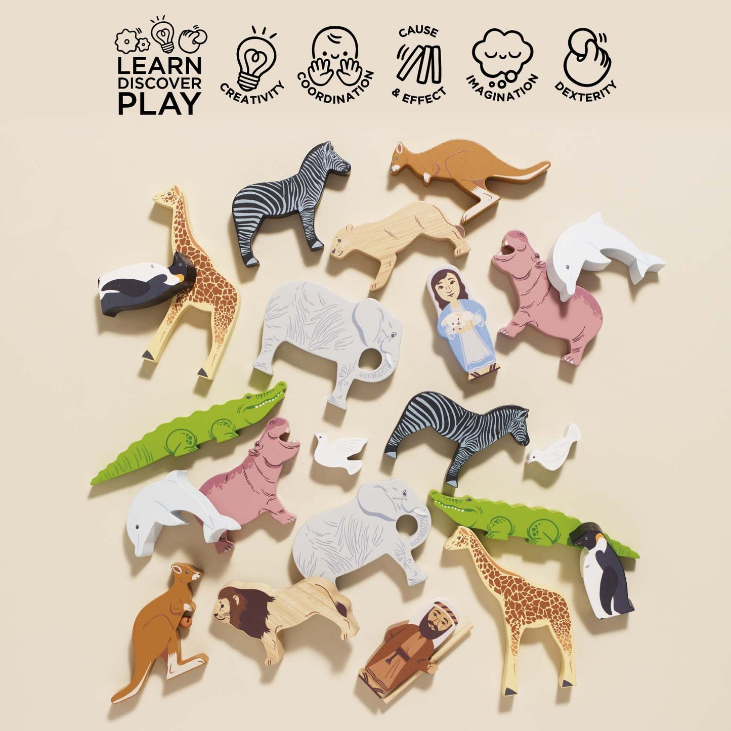 Noah's Ark Wooden Toy with Animals | Large Playset | Le Toy Van | Mucky Wolf