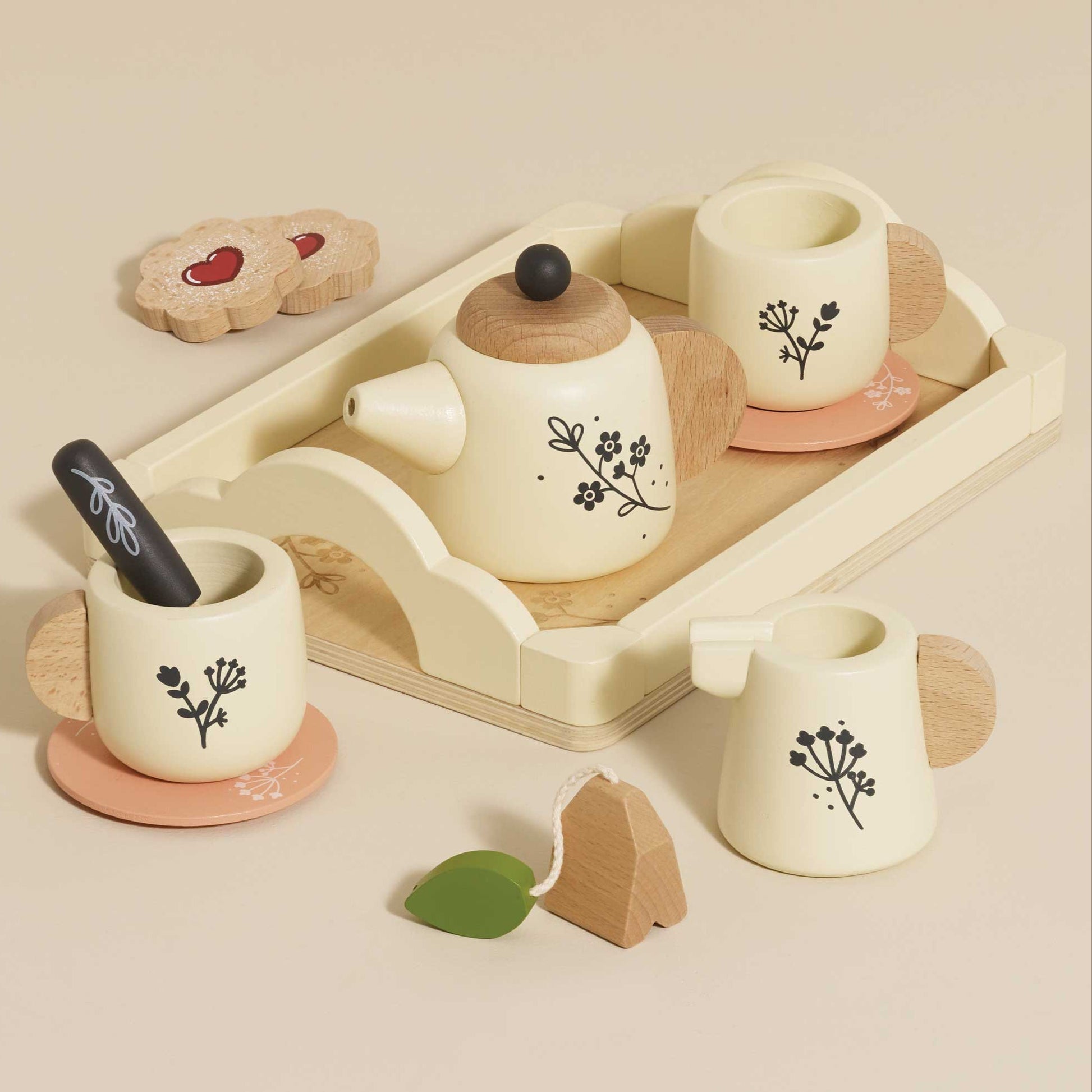 Wooden Tea Set & Tray | Pretend Play Tea Party Set | Le Toy Van | Mucky Wolf
