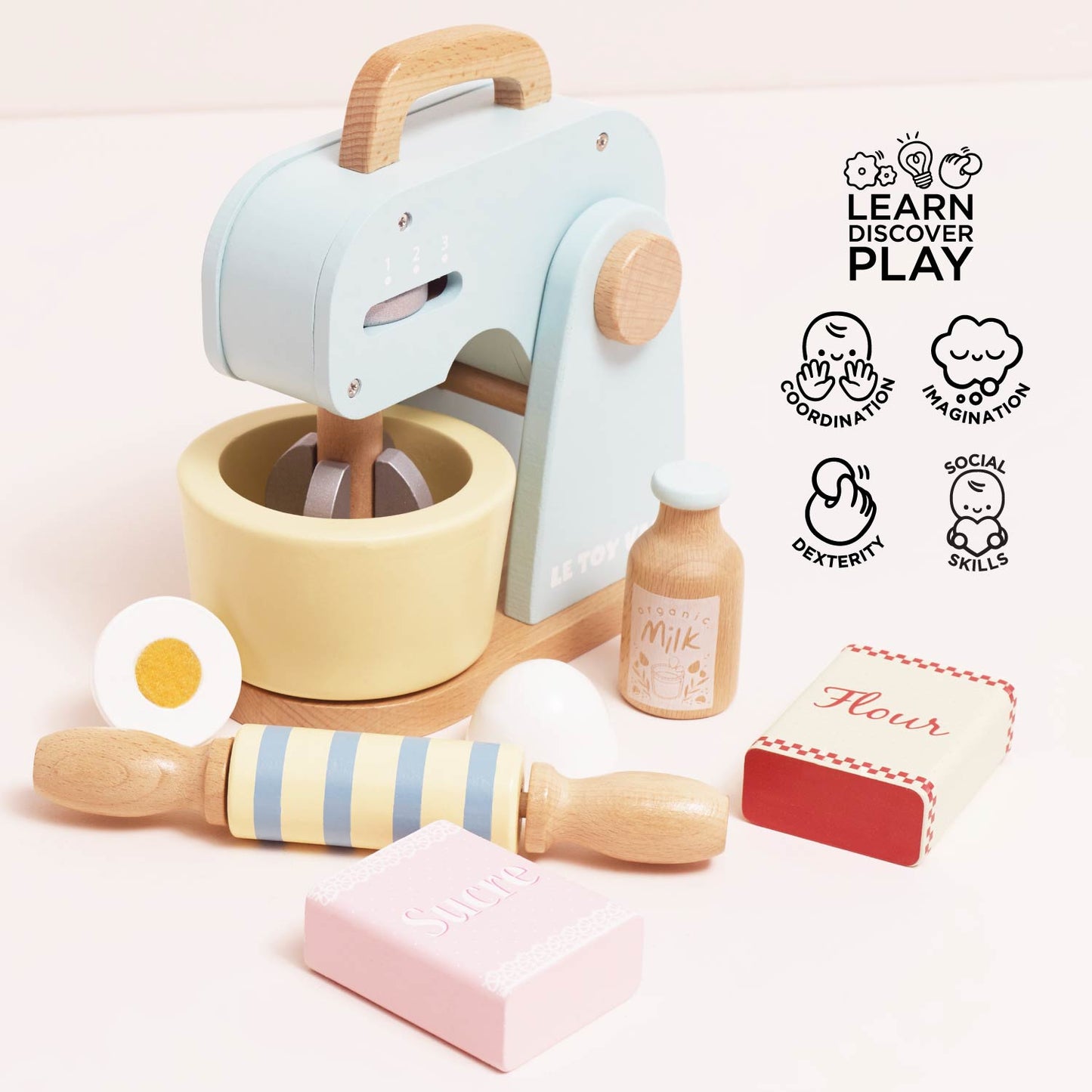 Bakers Mixer Set and Accessories - Wooden Play Kitchen Toy | Le Toy Van
