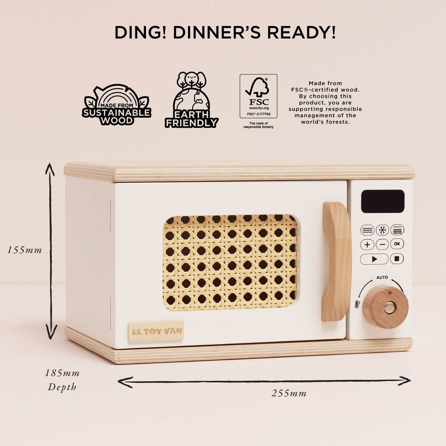 Wooden Microwave - Premium Pretend Play Kitchen Toy | Le Toy Van