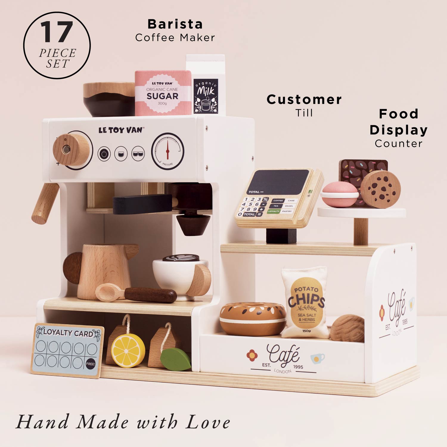 Wooden Barista Café Shop | Pretend Play Coffee Shop | Le Toy Van | Mucky Wolf