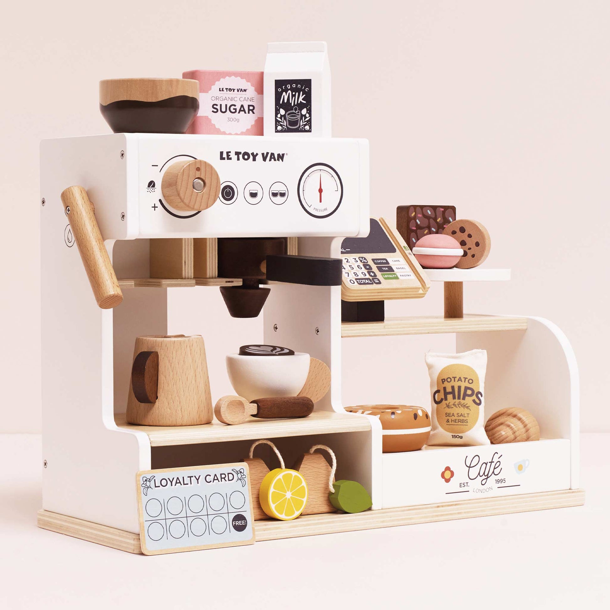 Wooden Barista Café Shop | Pretend Play Coffee Shop | Le Toy Van | Mucky Wolf