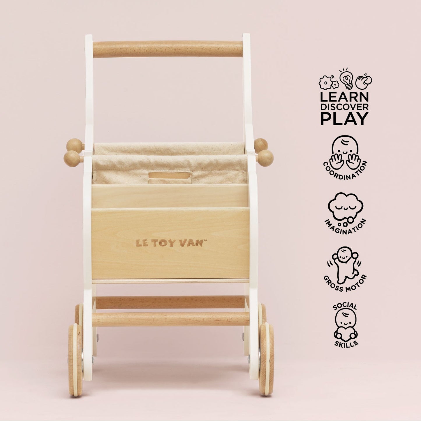 Shopping Trolley & Bag - Wooden Grocery Cart | Le Toy Van