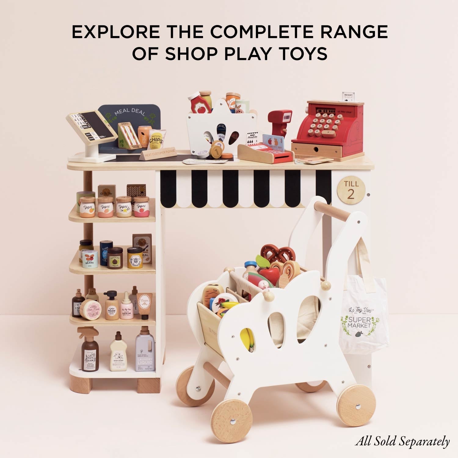 Groceries Set & Scanner - Wooden Pretend Play Shopping Toy | Le Toy Van