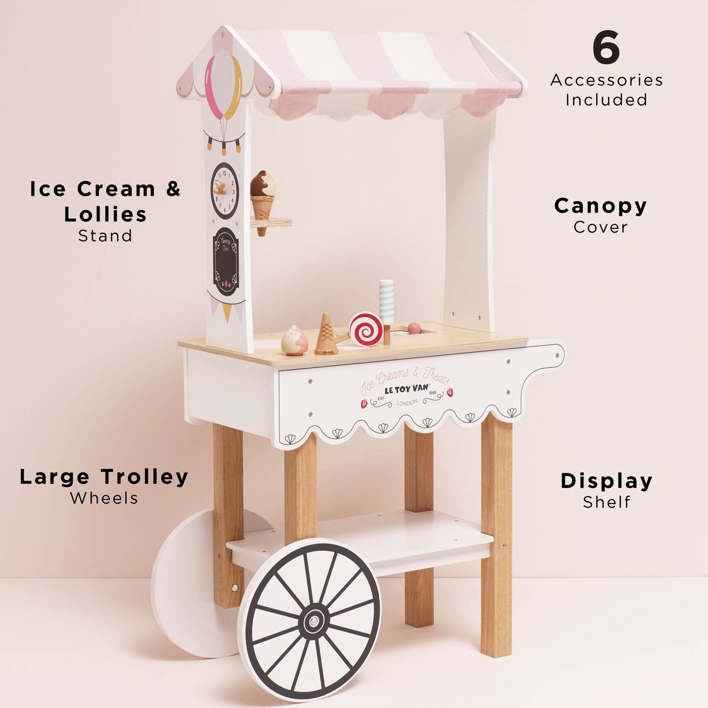 Wooden Ice Cream Trolley Market Stall | Award-Winning FSC Toy Ages 3+