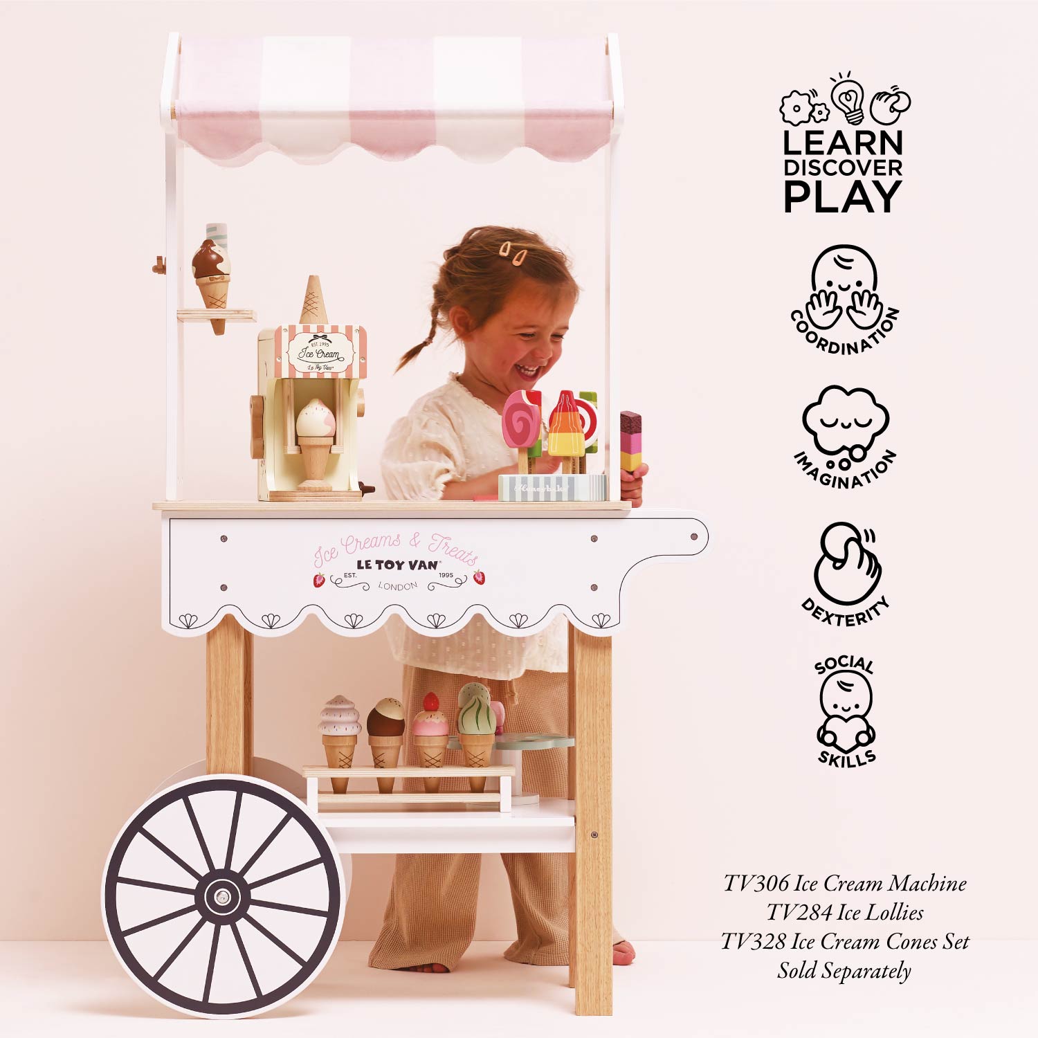 Wooden Ice Cream Trolley Market Stall | Award-Winning FSC Toy Ages 3+