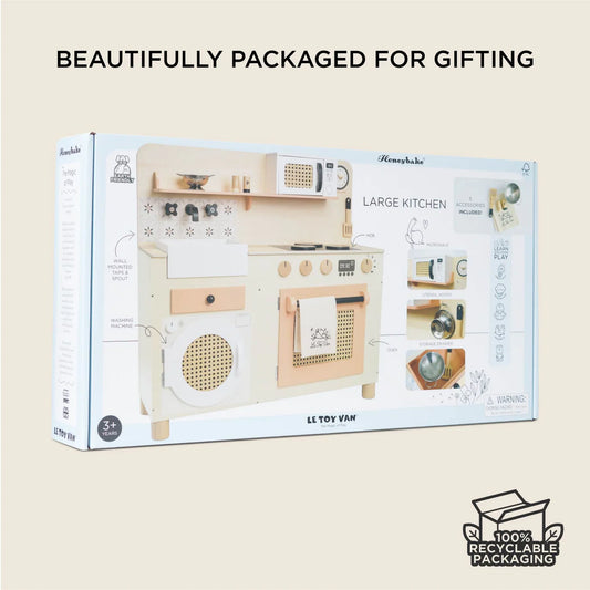 Rattan Family Wooden Play Kitchen Le Toy Van