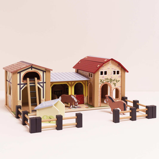 Wooden Farmyard Stables Playset | FSC Certified Farm Toy for Ages 3+