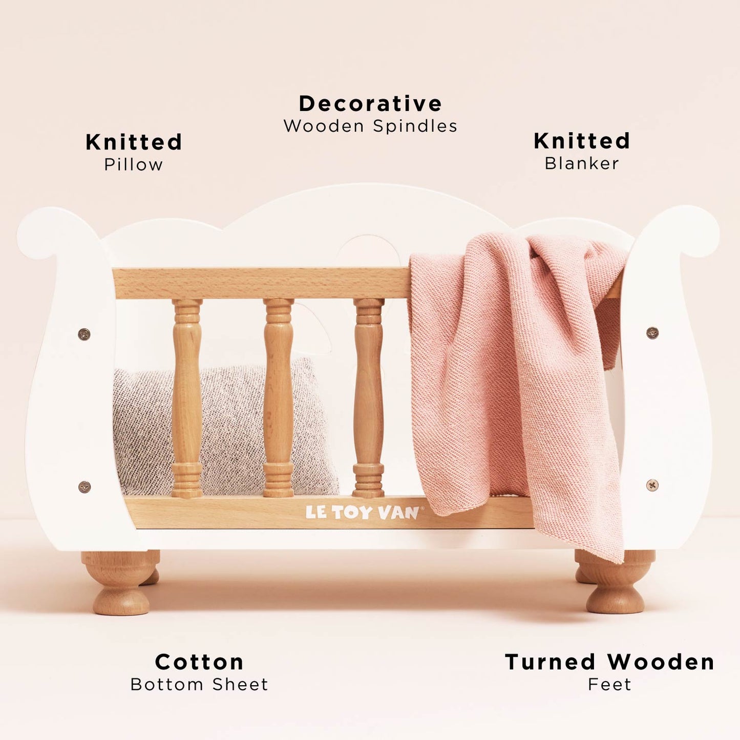 Dolls Wooden Cot - Premium Pretend Play Furniture | Le Toy Van