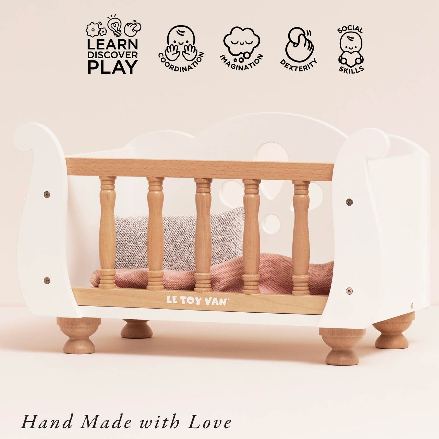 Dolls Wooden Cot - Premium Pretend Play Furniture | Le Toy Van