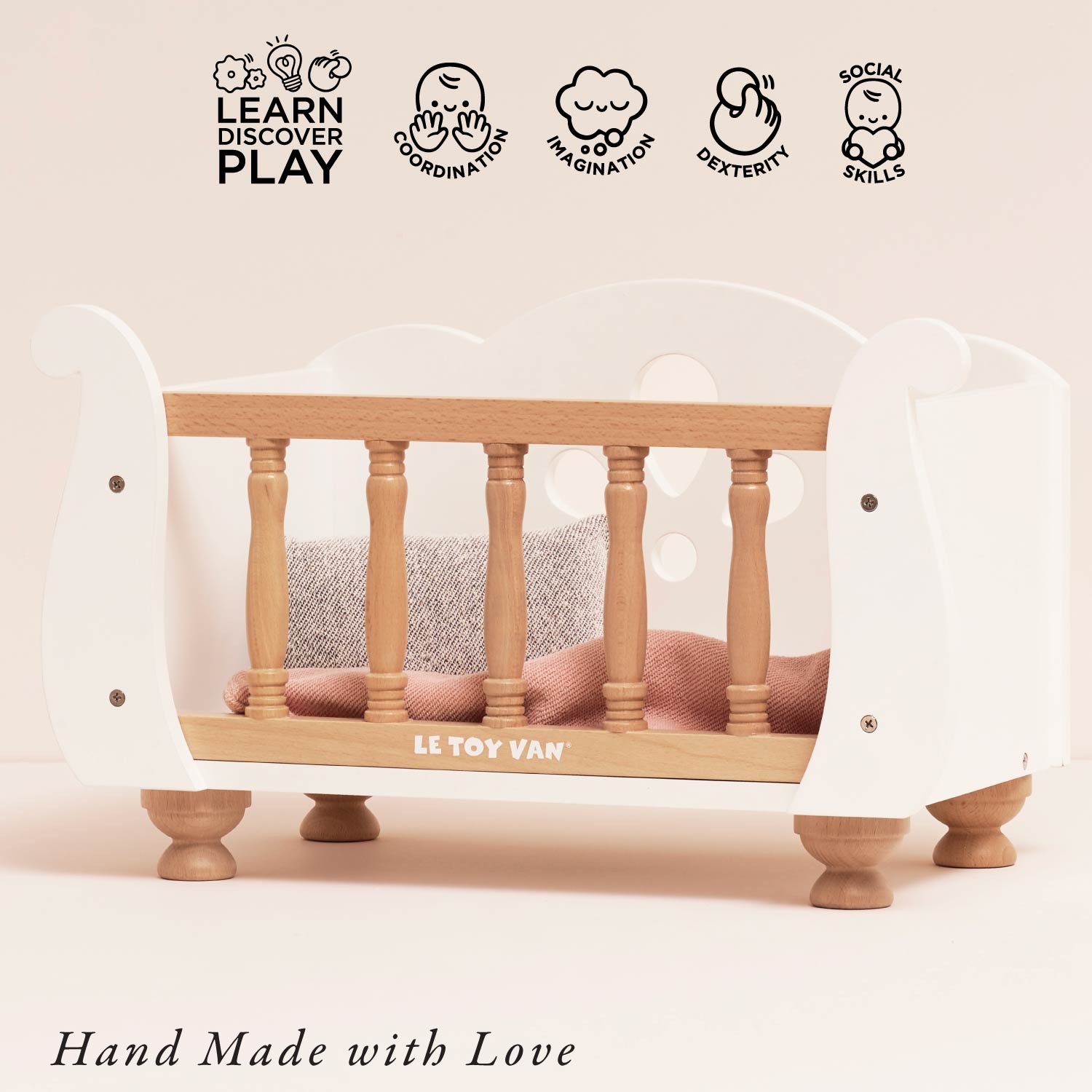 Dolls Wooden Cot - Premium Pretend Play Furniture | Le Toy Van