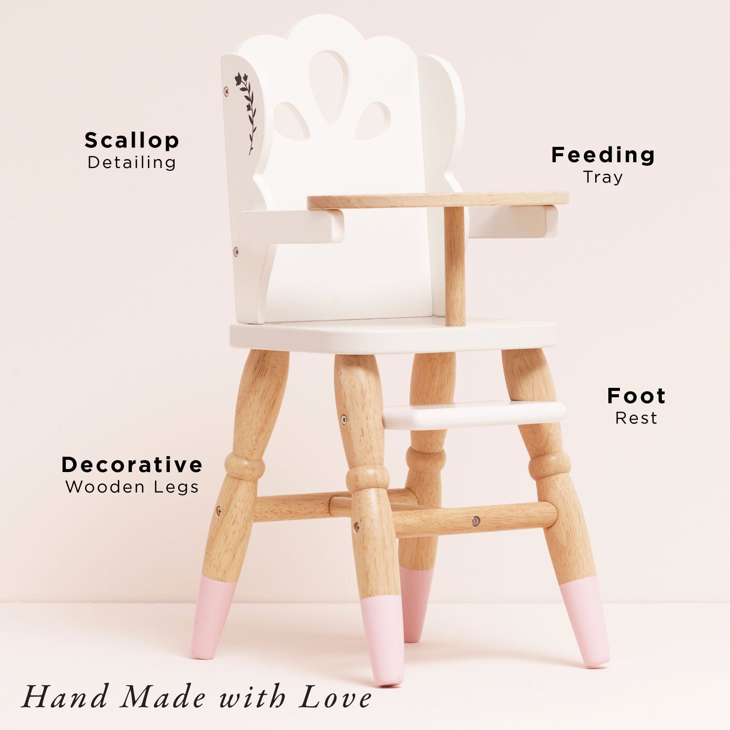 Wooden Dolls High Chair | Pretend Play Doll Accessory | Le Toy Van | Mucky Wolf