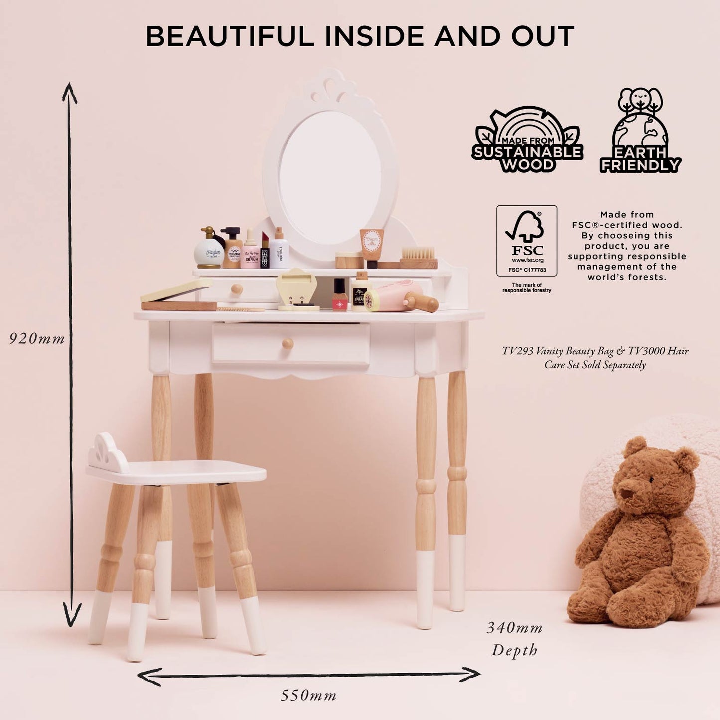Le Toy Van Dressing-up Vanity Table & Stool