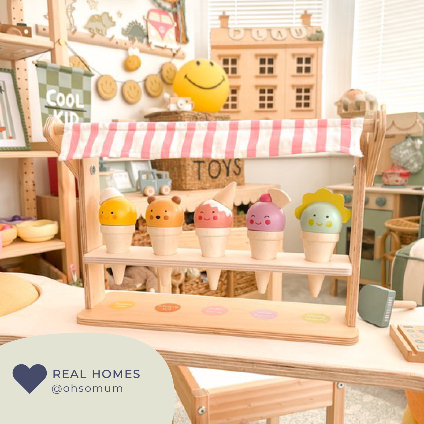 Scoops and Smiles Wooden Ice Cream Set