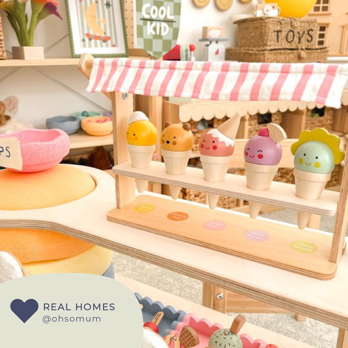 Scoops and Smiles Wooden Ice Cream Set