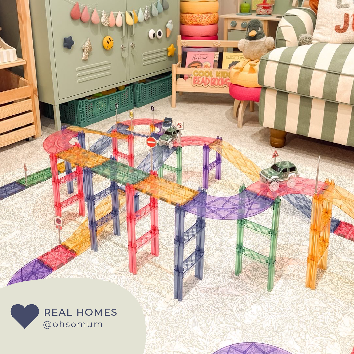 Large Race Track Pastel - Magnetic Building Toy