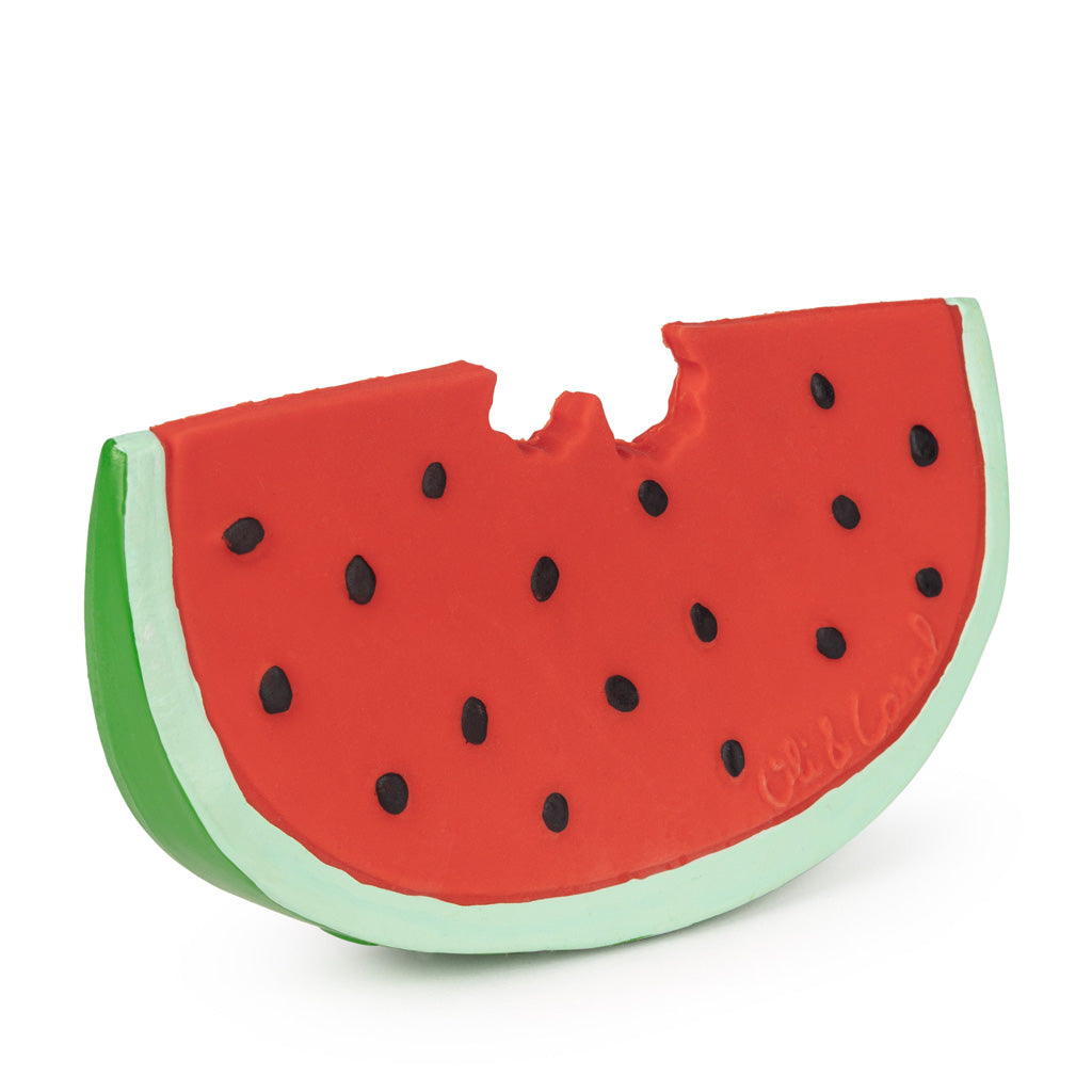 Natural Rubber Watermelon Baby Teether | Oli & Carol | Mucky Wolf
