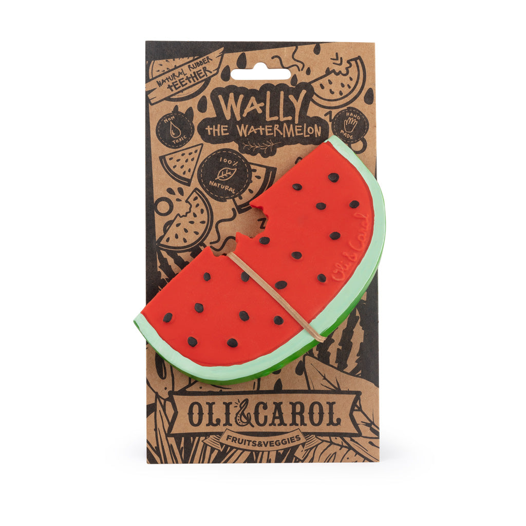 Natural Rubber Watermelon Baby Teether | Oli & Carol | Mucky Wolf