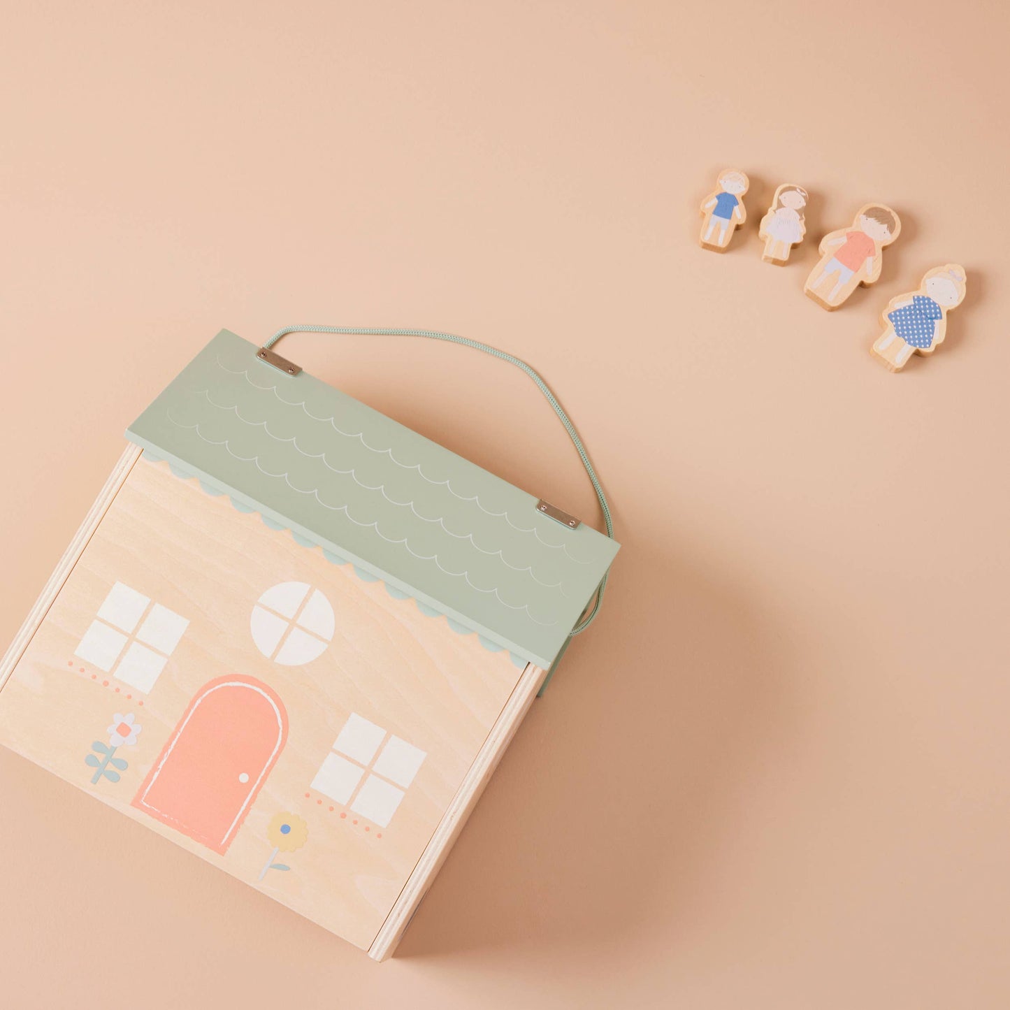 Just Bee Kids Wooden Dolls House with Family Figurines (FSC)