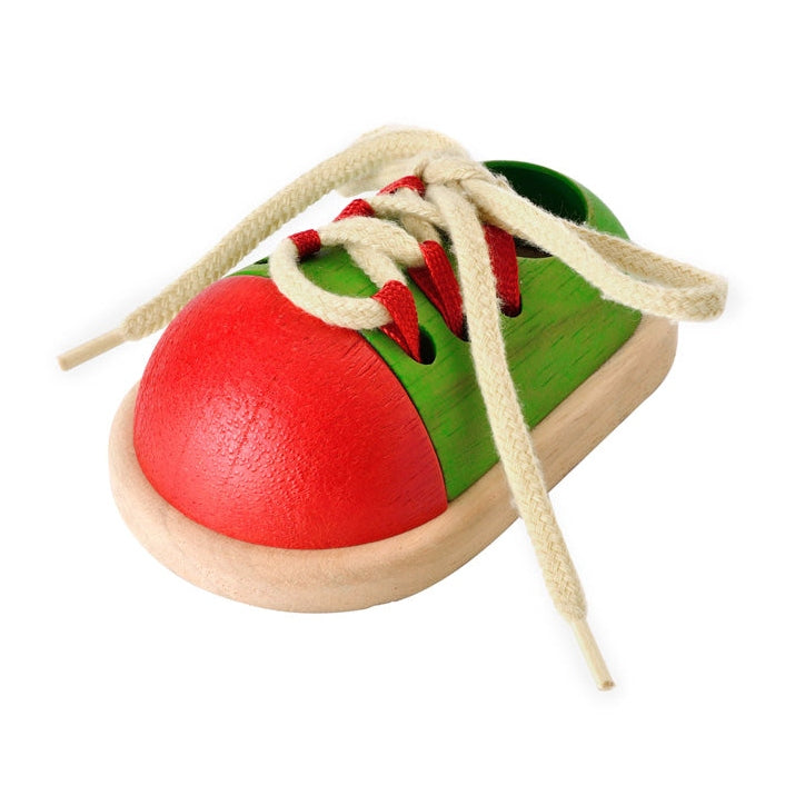 PlanToys Wooden Tie-Up Shoe Lacing Toy