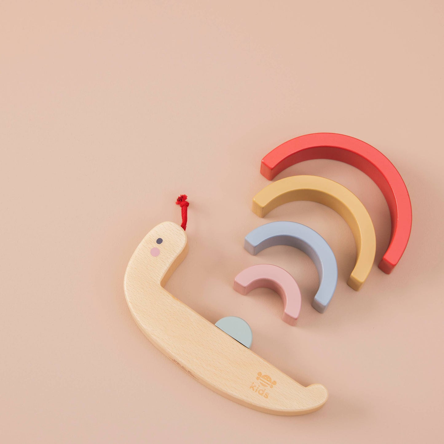 Wooden Rainbow Snail Stacker Toy – FSC Baby Stacking Toy | Mucky Wolf